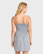 Lil Florals Mini Dress - Blue Smoke