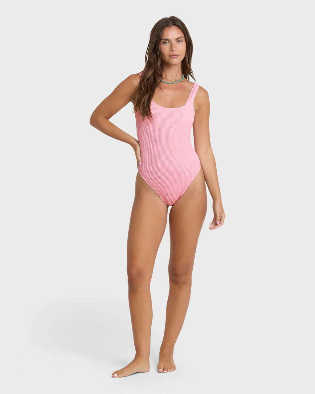 Summer Hi Tanker One Piece Swimsuit - Pink Sand