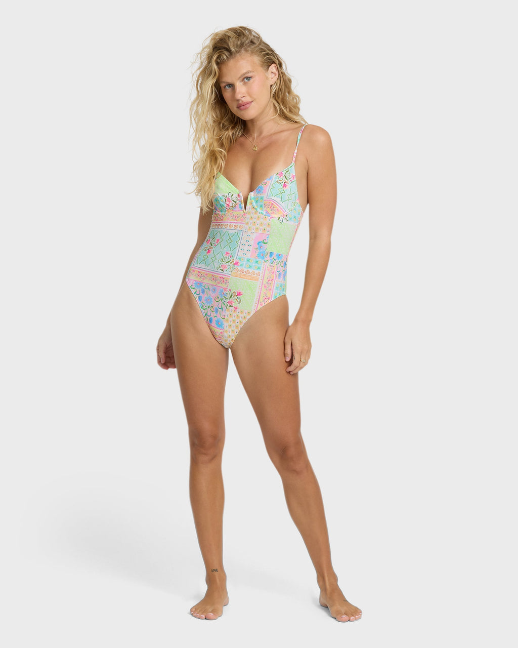 Love Crush V-Wire Swimsuit - White Multi
