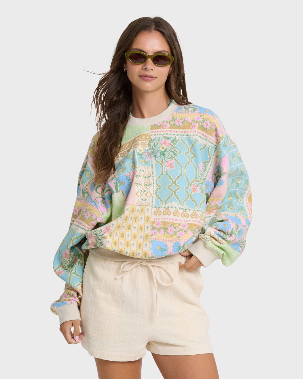 Love Crush Kendal Crewneck Sweatshirt - White Multi