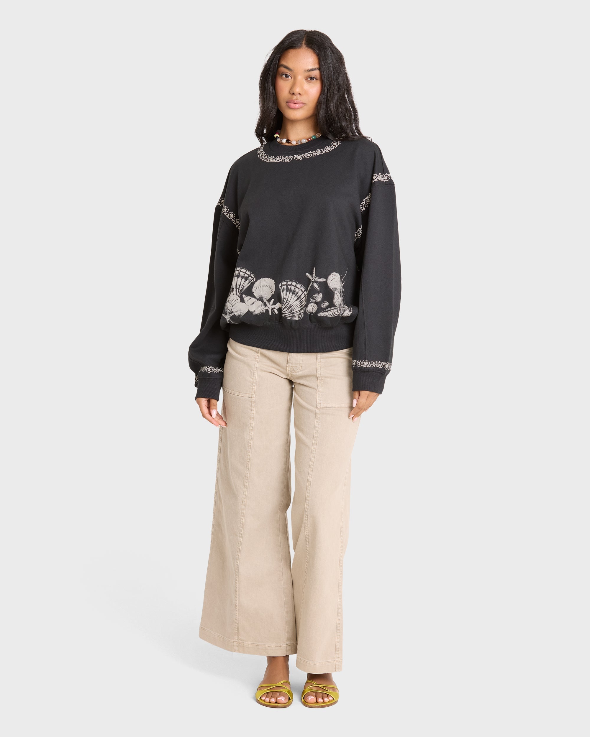Sea Treasure Kendal Crewneck Sweatshirt - Black Sands