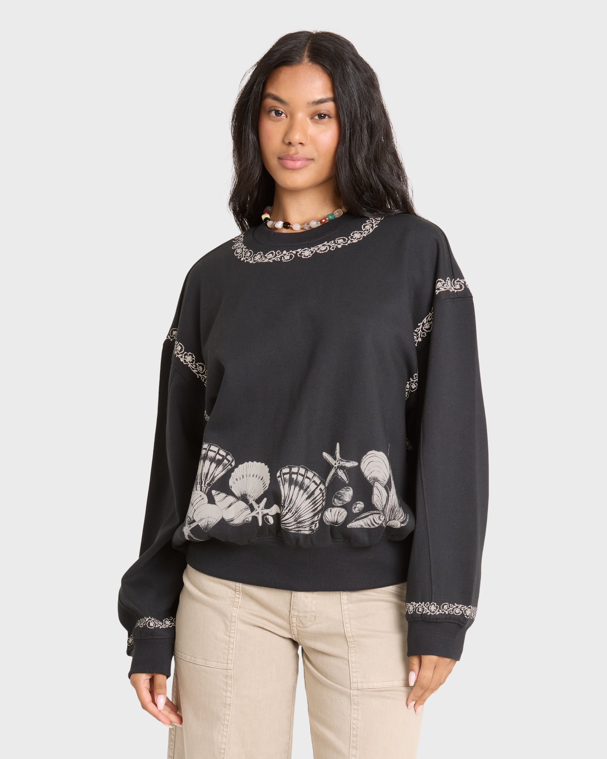 Sea Treasure Kendal Crewneck Sweatshirt - Black Sands