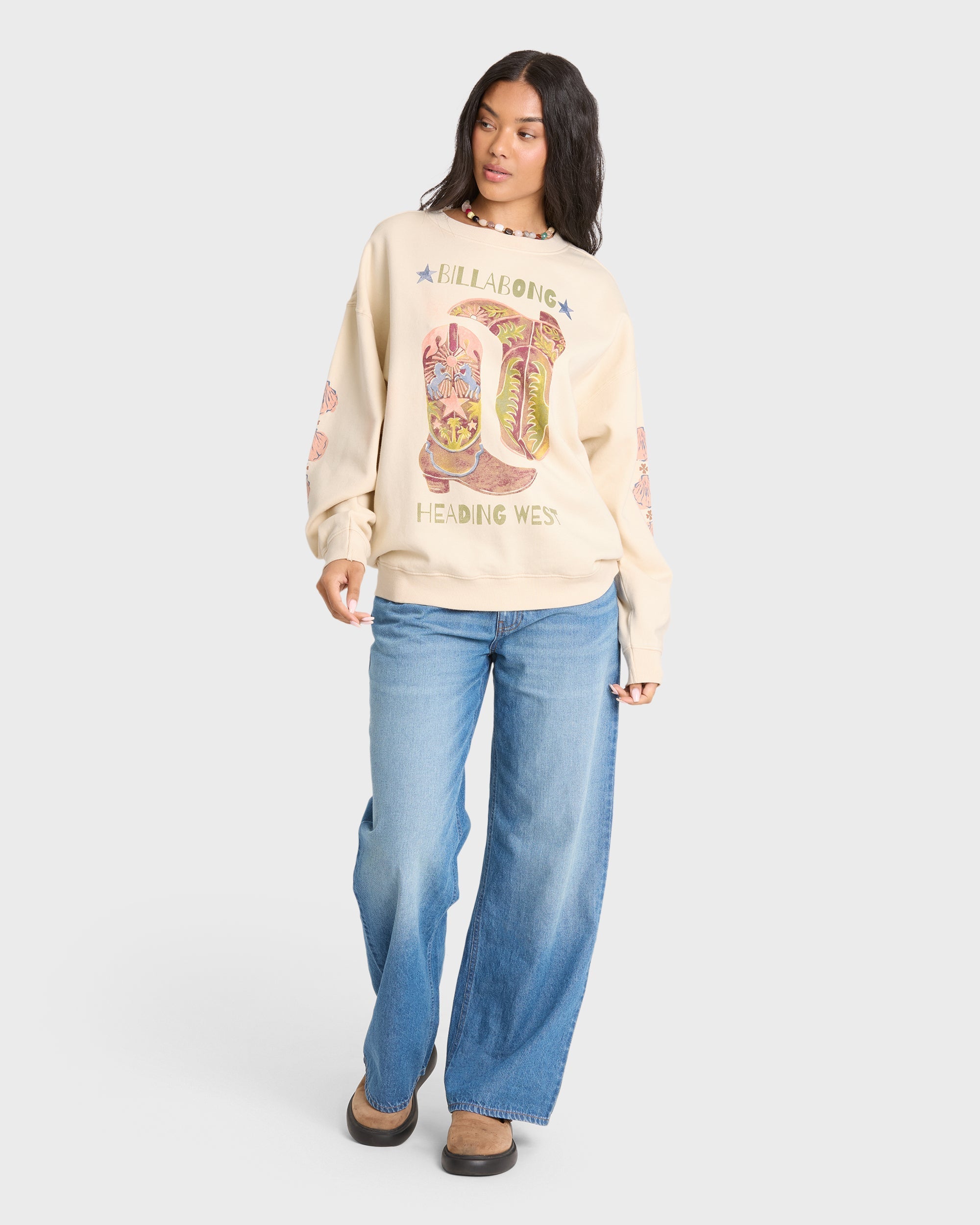 Ride In Crewneck Sweatshirt - White Cap