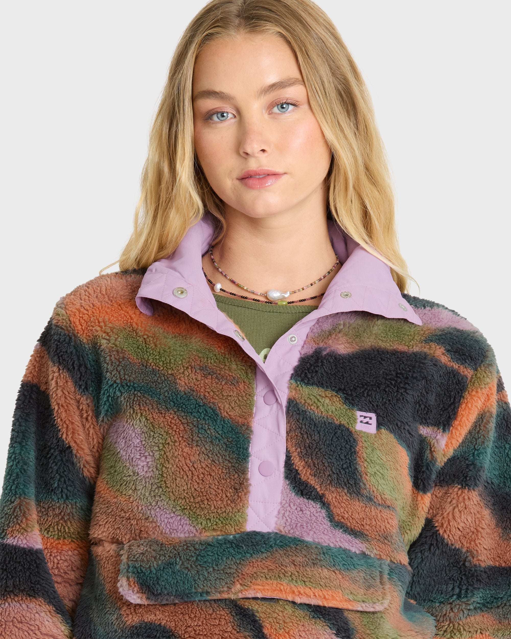 Switchback Sherpa Half Snap Fleece Pullover - Black Multi
