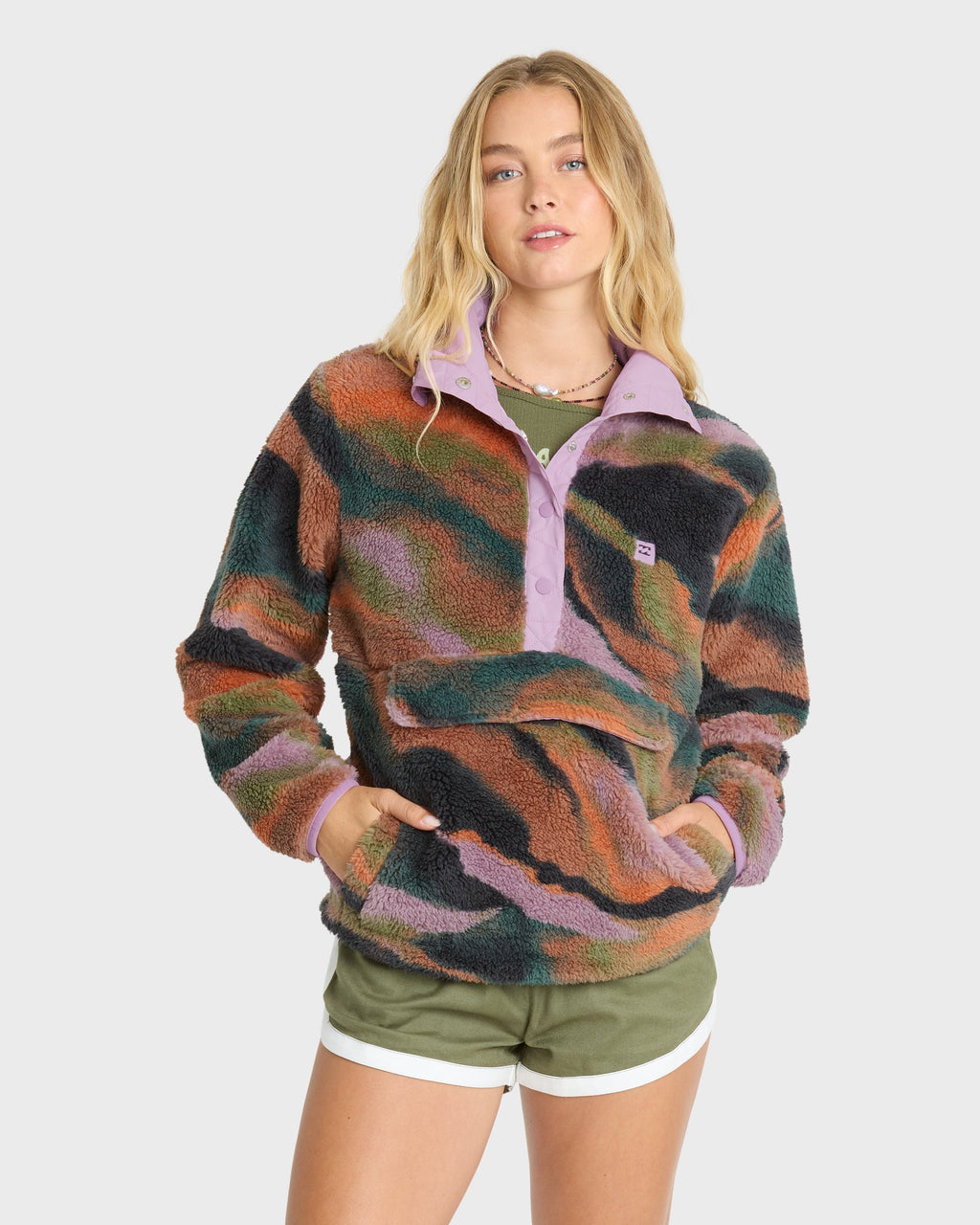 Switchback Sherpa Half Snap Fleece Pullover - Black Multi