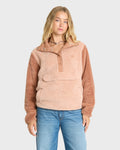 Switchback Sherpa Half Snap Fleece Pullover - Sugar Almond