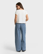 Zonte Elastic Waist Saltwashed Denim Pants - Blue Smoke
