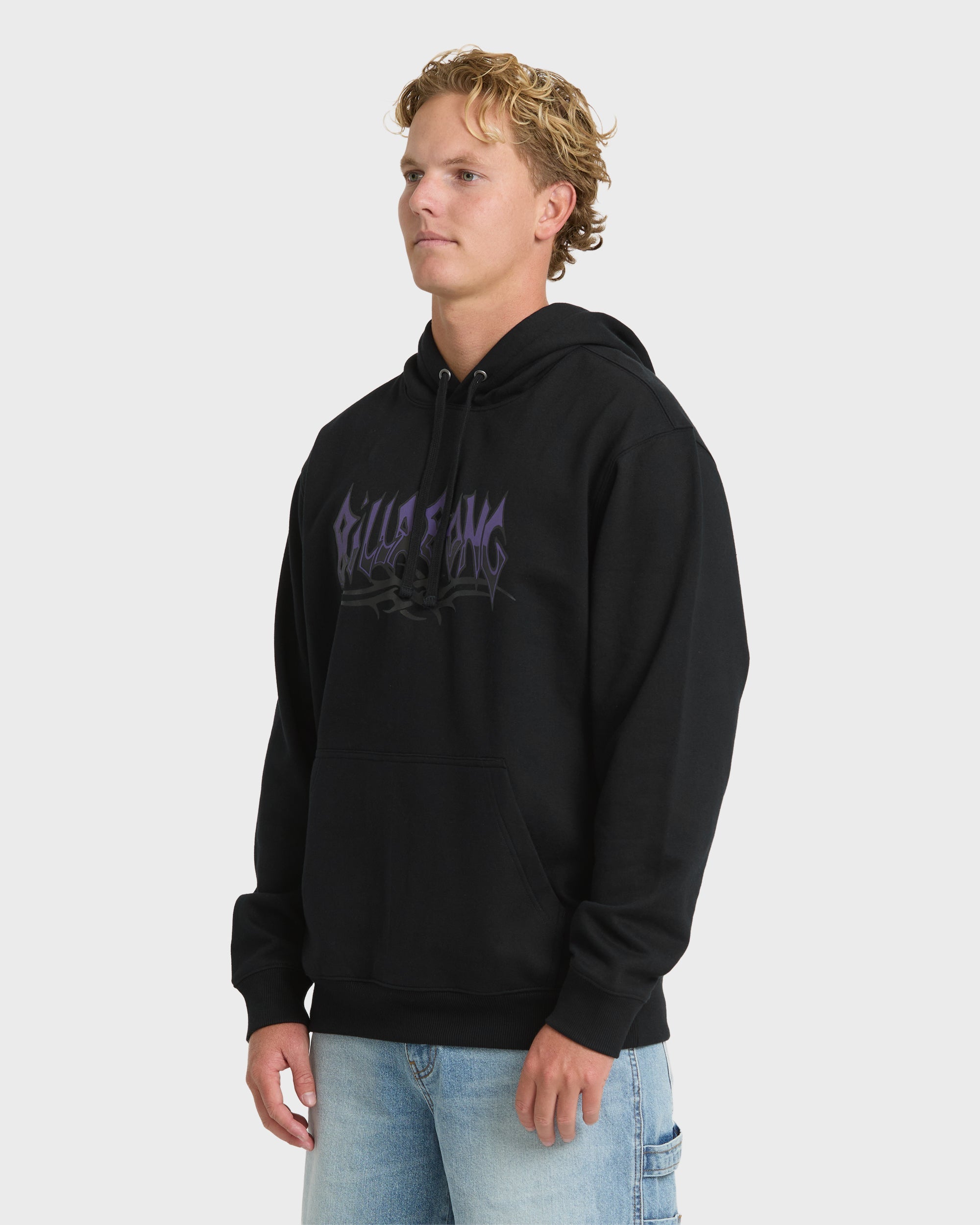 Tribal Pullover Hoodie - Black