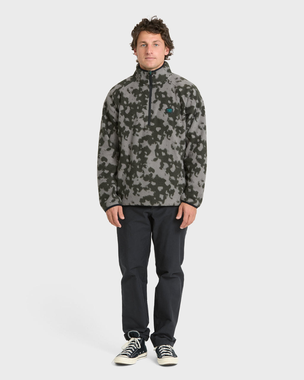 A/Div Boundary Mock Neck Half-Zip Sweatshirt - Black