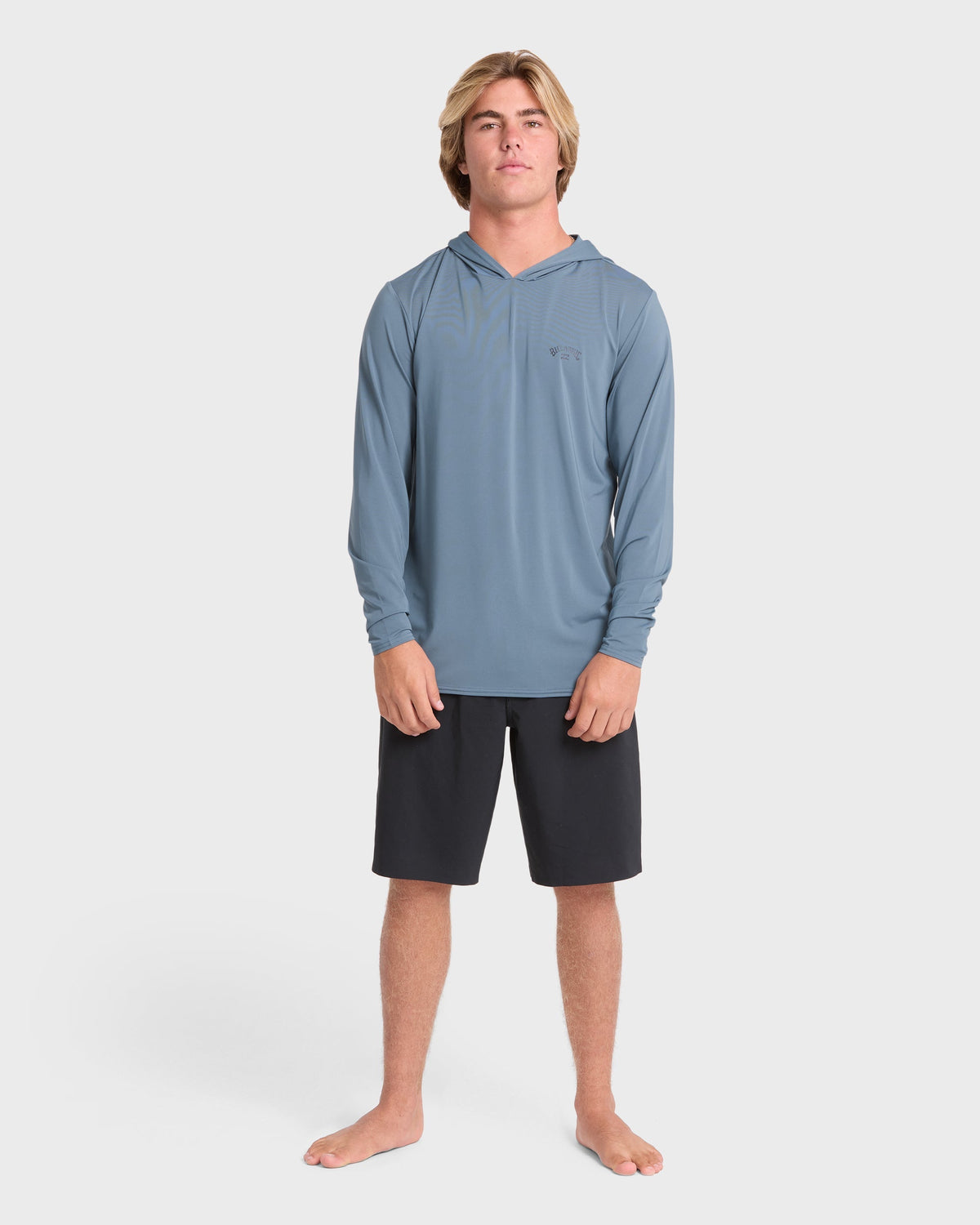 Arch Mesh Hooded Long Sleeve Surf Tee - China Blue