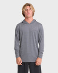 Arch Mesh Hooded Long Sleeve Surf Tee - Light Gray Heather