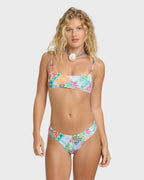 Hot Mess Jaclyn Crop Bikini Top - Blue Multi