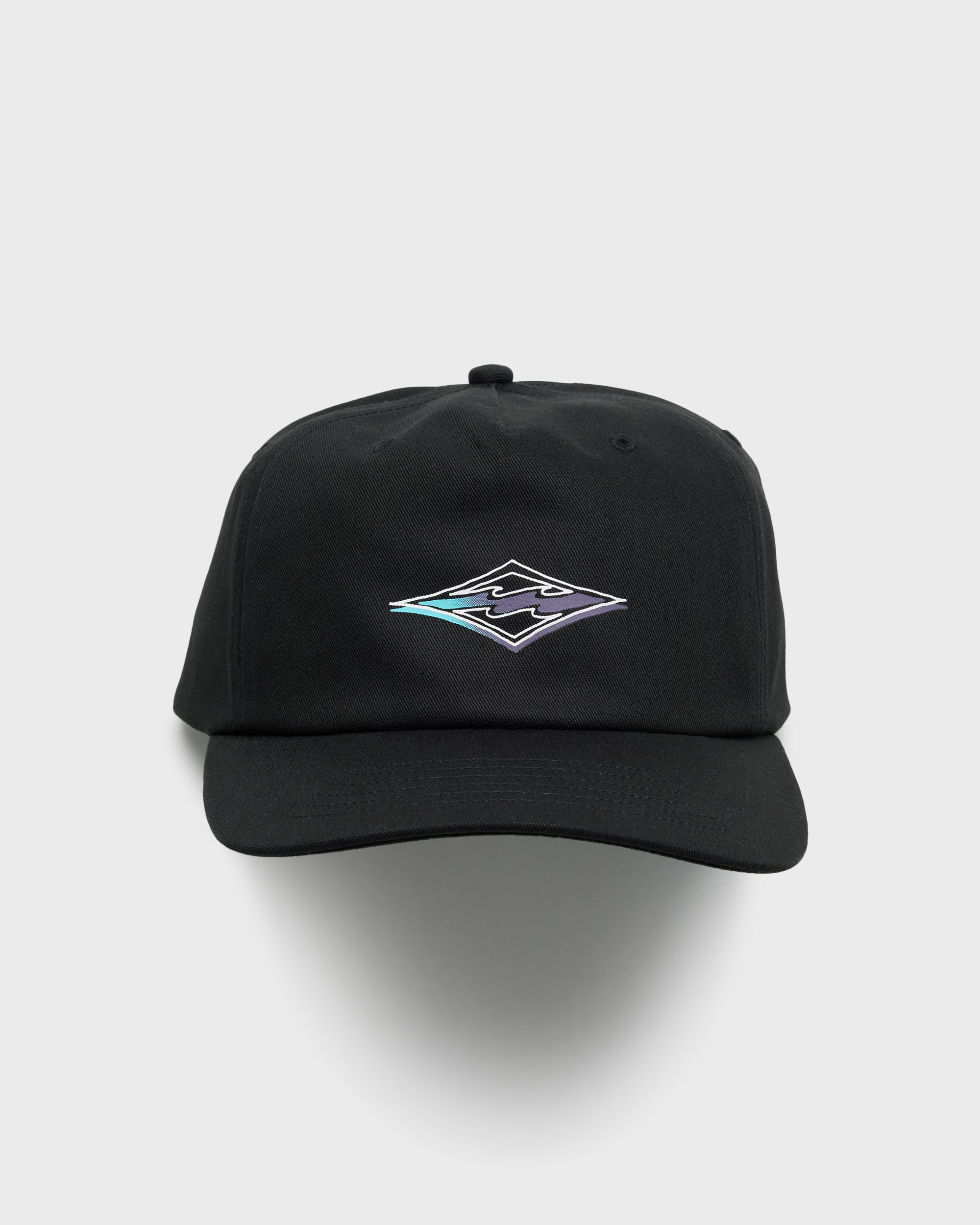 Crayon Wave Snapback Hat - Black