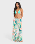 Split Spirit Elastic Waist Pants - Misty Blue