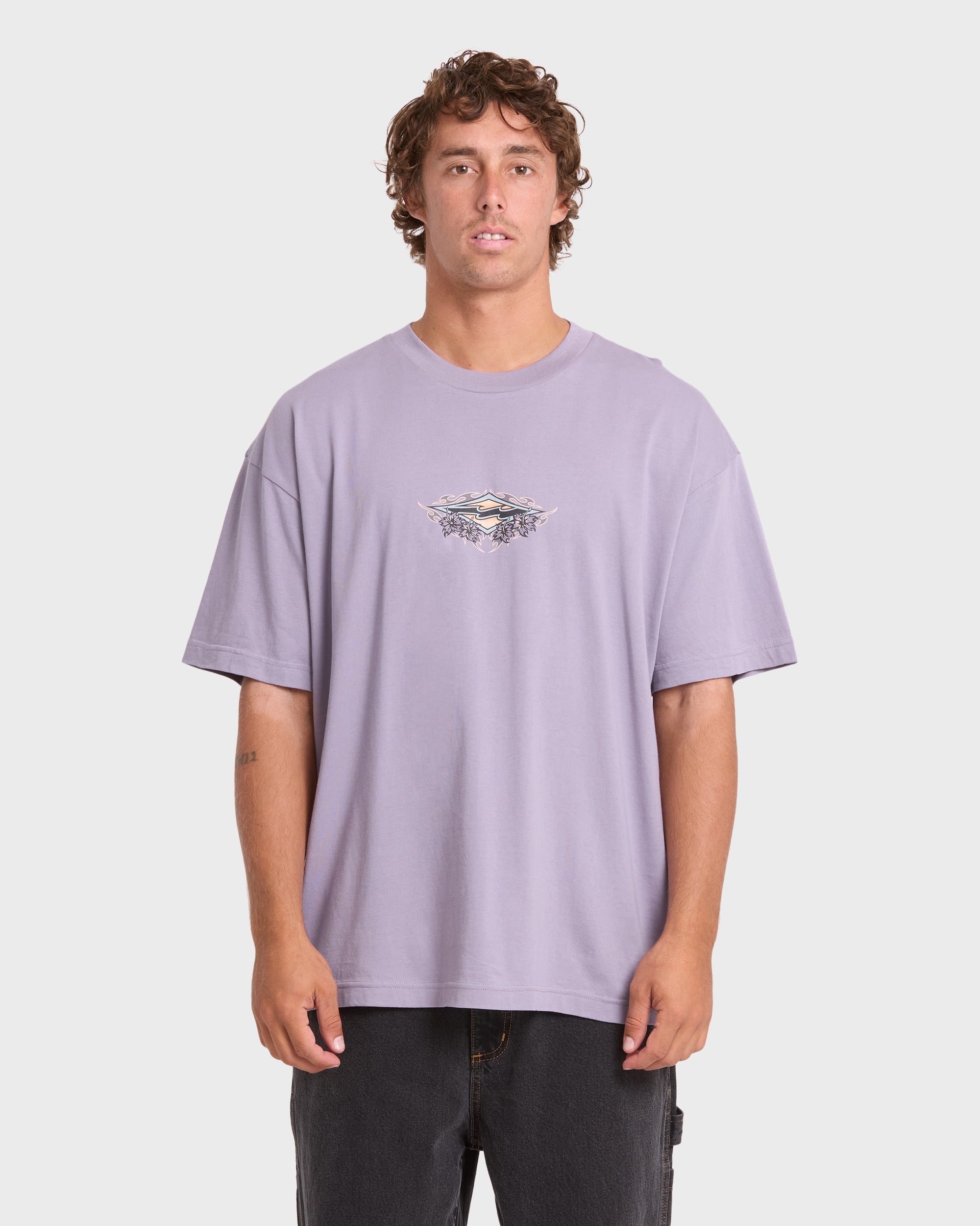Biscus OG Short Sleeve Cotton T-Shirt - Purple Ash