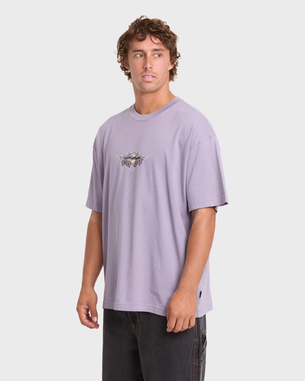Biscus OG Short Sleeve Cotton T-Shirt - Purple Ash