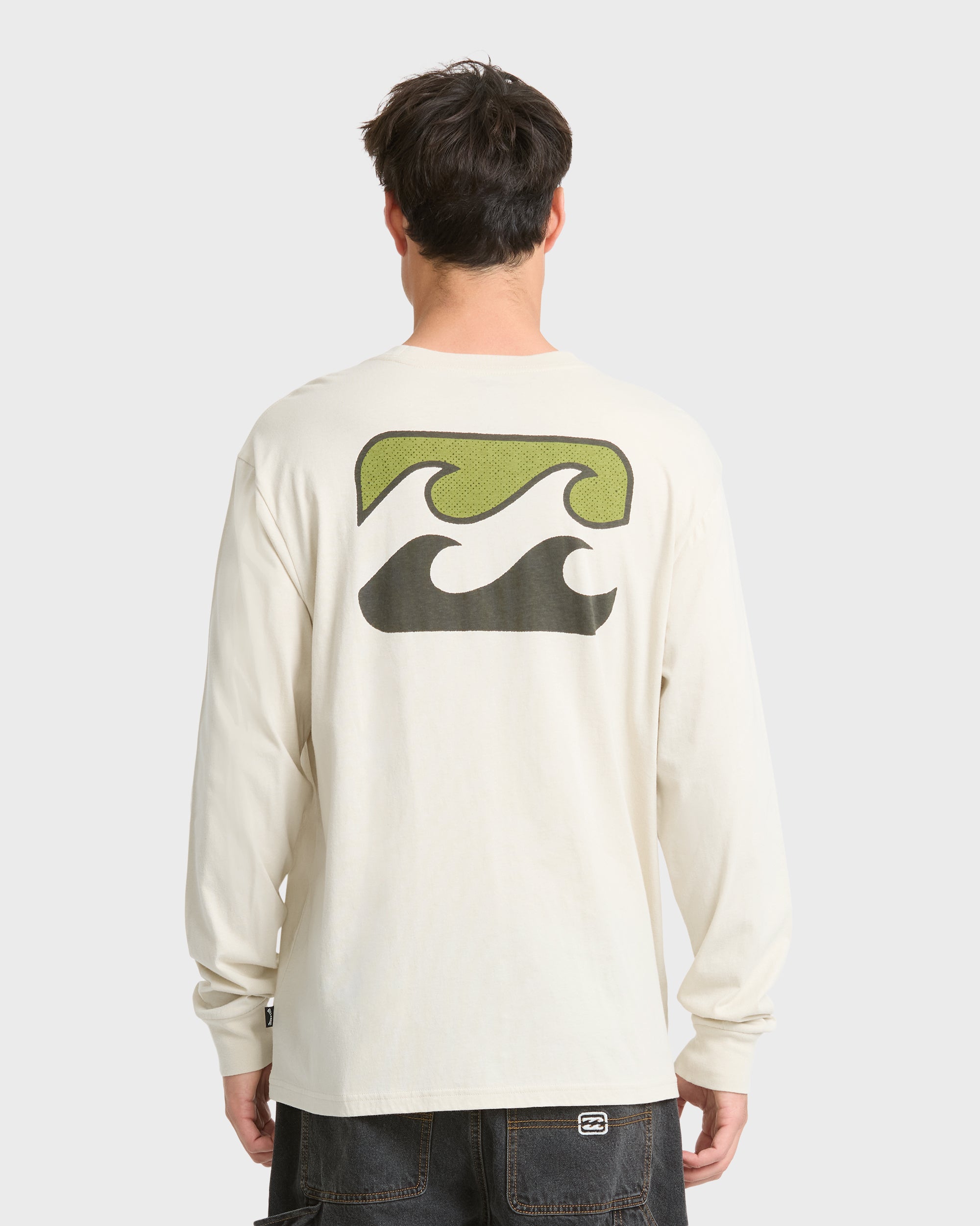 Crayon Wave Premium Long Sleeve Knit T-Shirt - Oatmeal