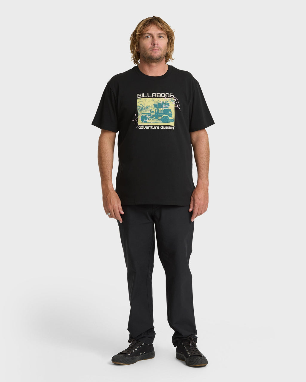 Stacked Adventure Division Premium Short Sleeve Knit T-Shirt - Black