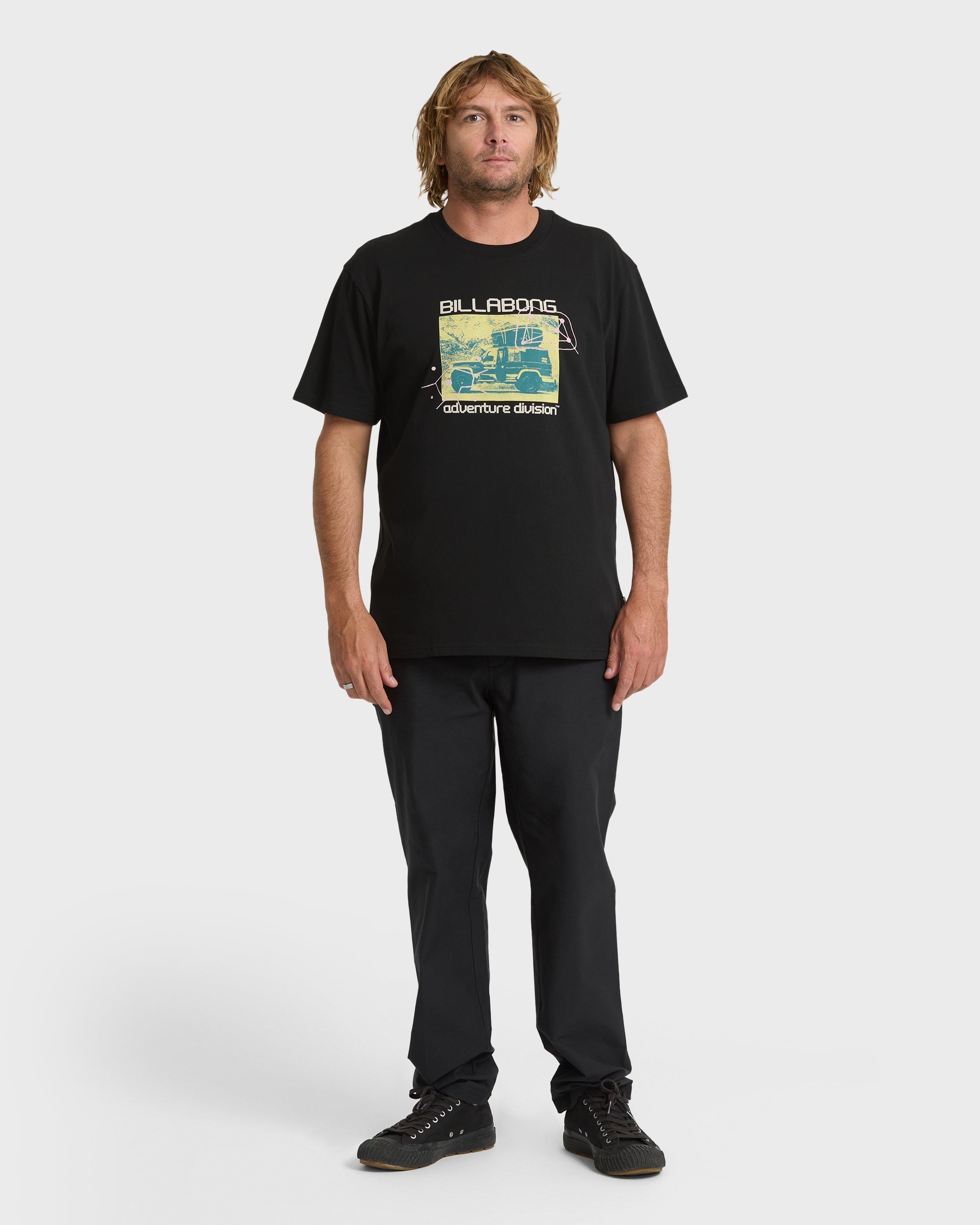 Stacked Adventure Division Premium Short Sleeve Knit T-Shirt - Black