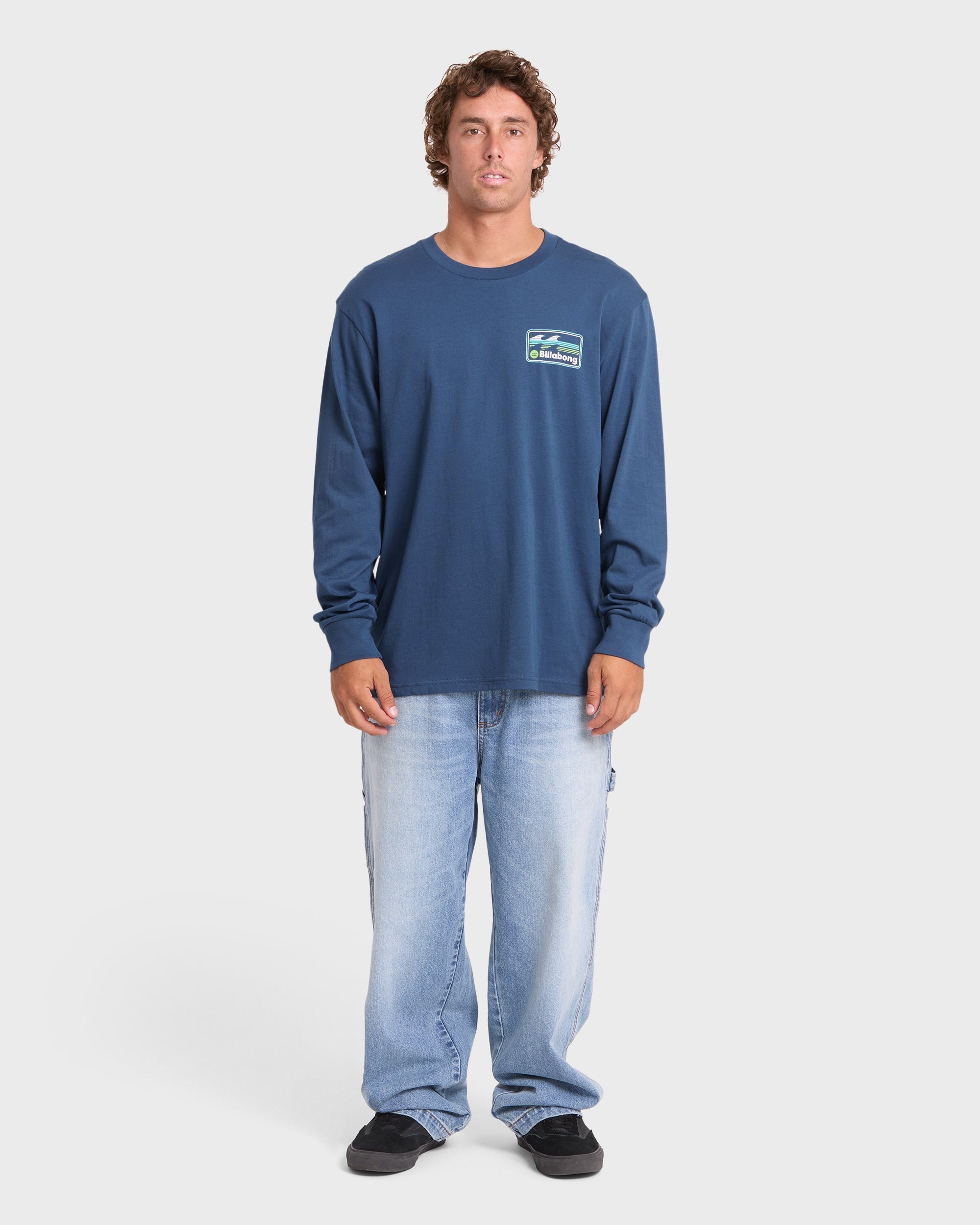 Runner Premium Long Sleeve Cotton T-Shirt - Dark Denim