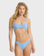 Mini Wave Check Maui Bikini Bottoms - True Blue