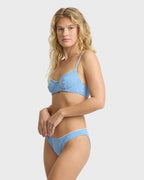 Mini Wave Check Maui Bikini Bottoms - True Blue