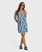 Tidal Crush Mini Dress - Deep Lagoon