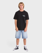 Crayon Wave Premium Short Sleeve Knit T-Shirt - Black
