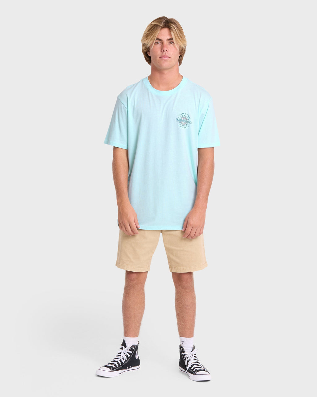 Single Fin Premium Short Sleeve Knit T-Shirt - Coastal Blue