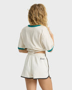 Spring Break Fleece Shorts - Salt Crystal