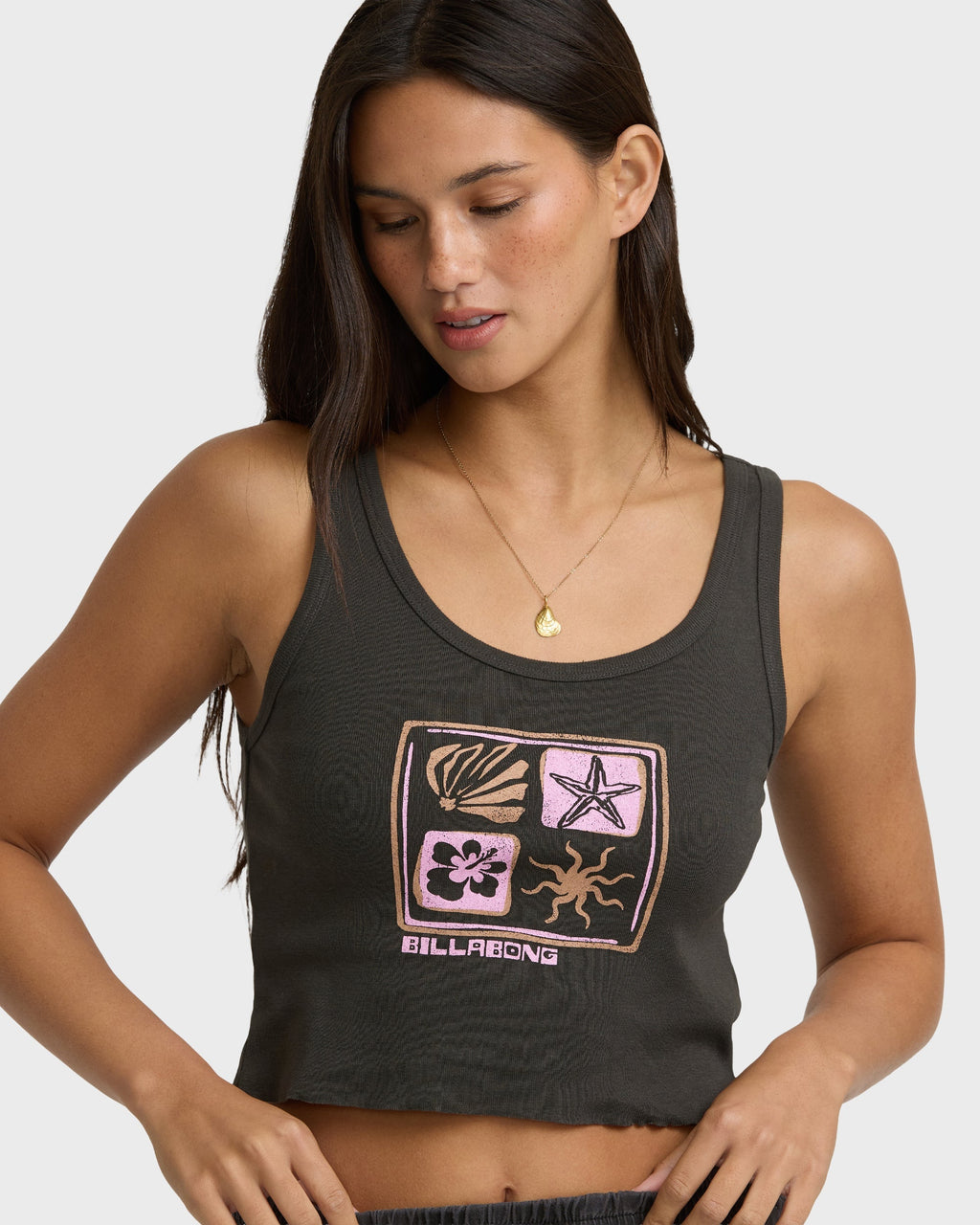 Day Tripping Goddess Tank Top - Off Black