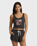 Day Tripping Goddess Tank Top - Off Black
