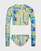Girls Sol Playa Crop Rashguard Swimsuit Set