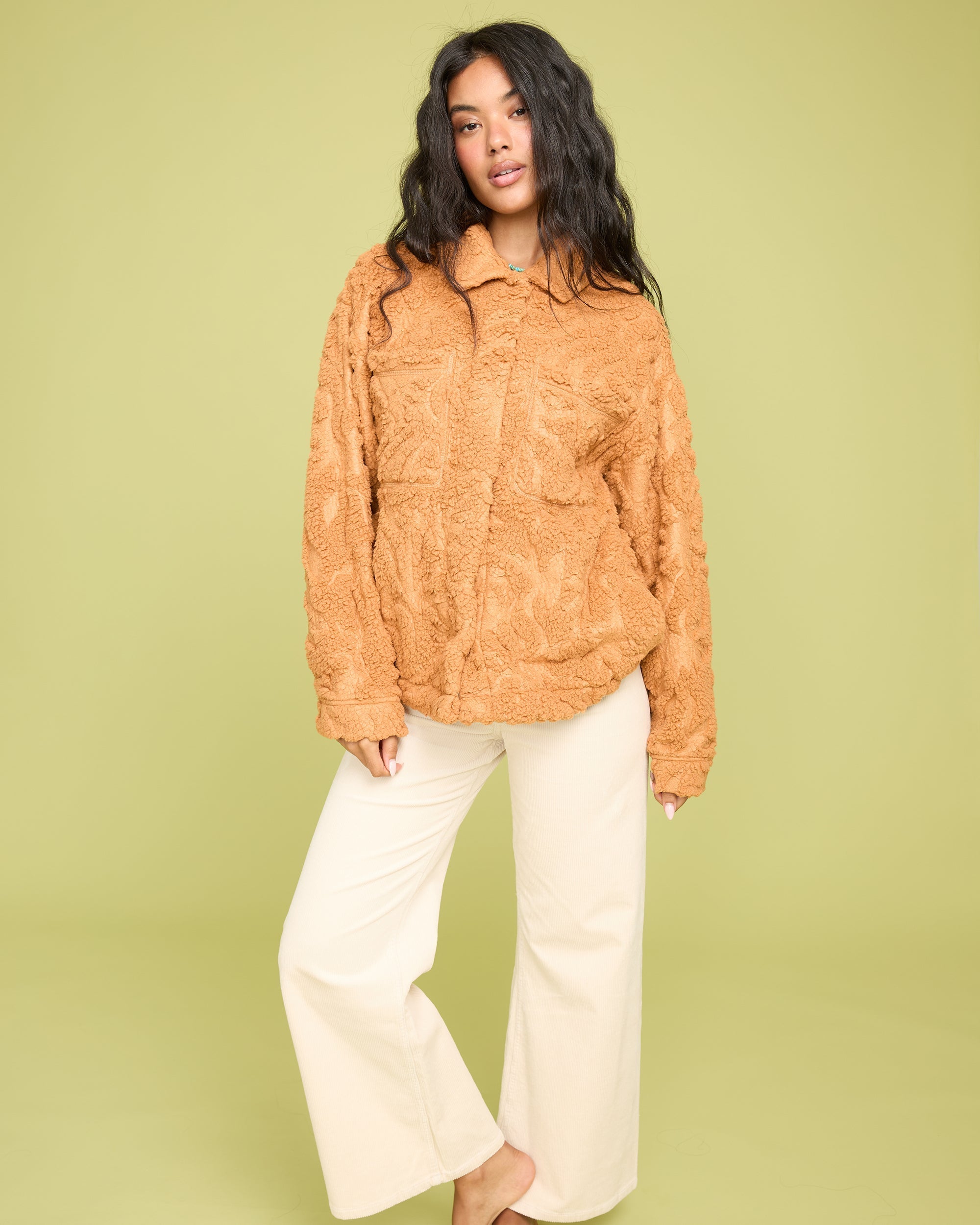 Sundown Sherpa Shacket - Camel