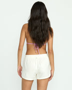 Road Trippin Elastic Waist Shorts - Salt Crystal