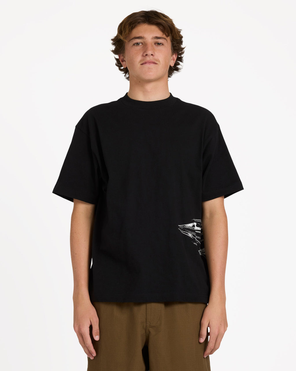 Chrome Diamond Short Sleeve Knit T-Shirt - Black